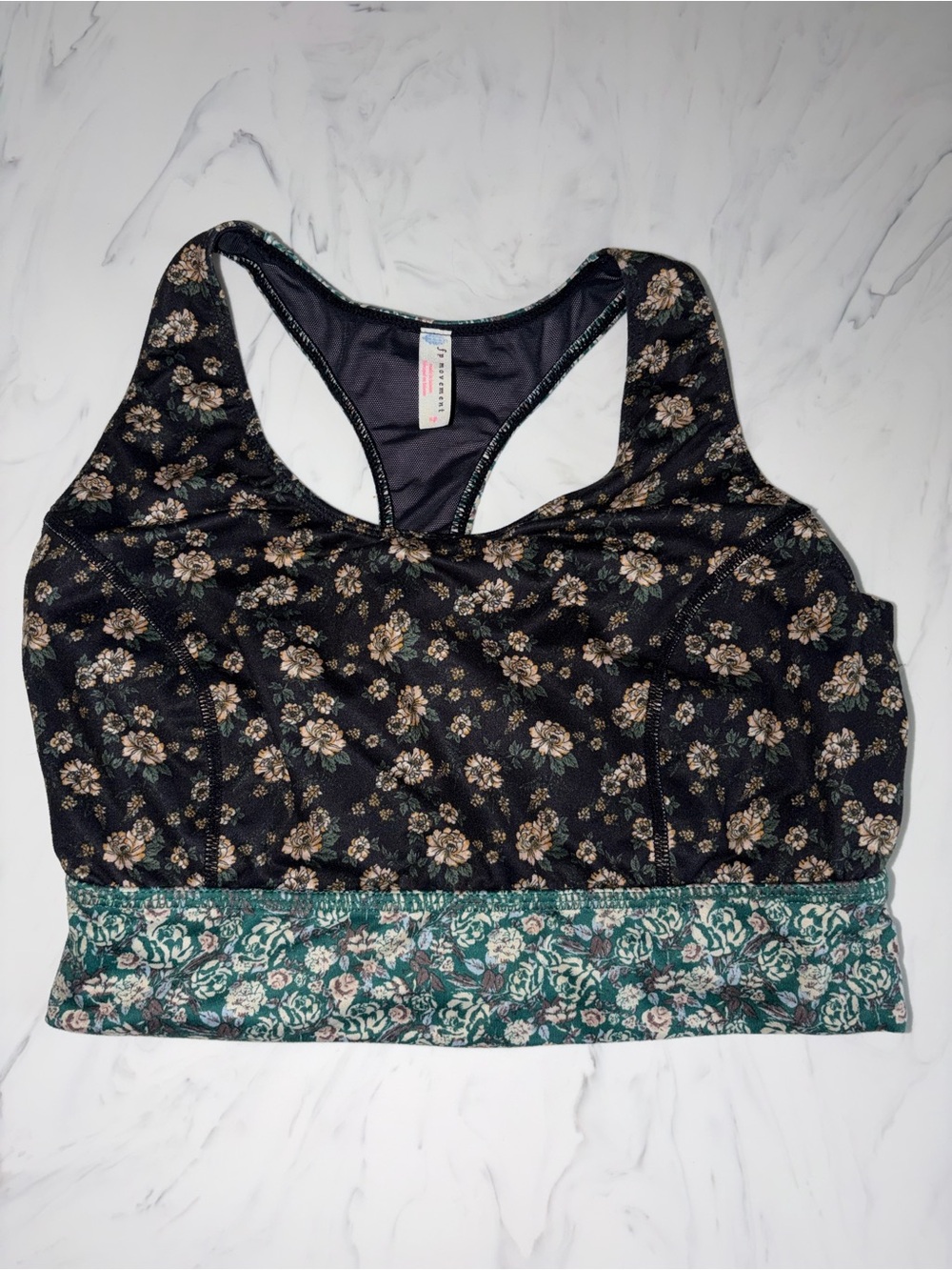 Free people movement floral strappy sports bra print criss cross s
